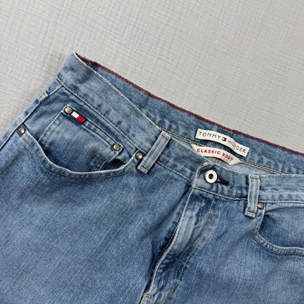 Y2K Tommy Hilfiger Mens Classic Boot Cut Light Wash Denim Jeans‎ Size 32x32